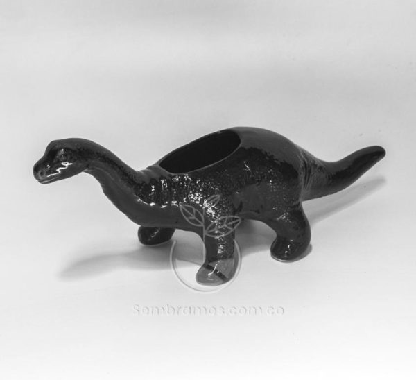 Maceta-Cerámica-Dinosaurio-Diplodocus-de-Mesa-color-Negro-2